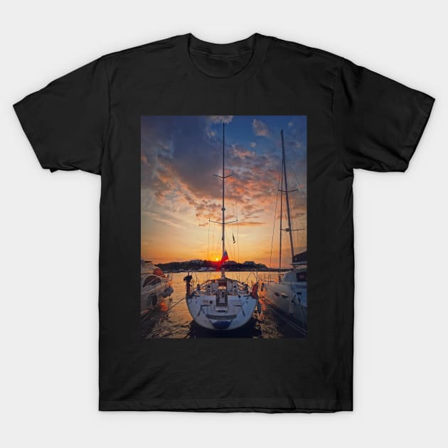 Sunset at the deck T-Shirt by psychoshadow